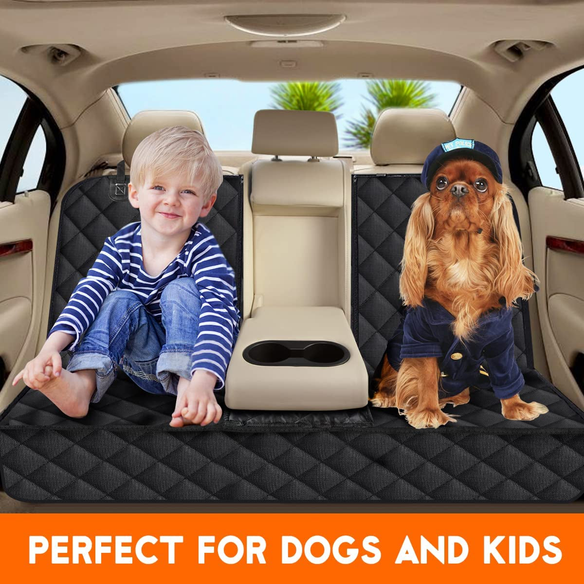 Petavie Waterproof Dog Car Seat Cover — Non-Slip Back Seat Protector